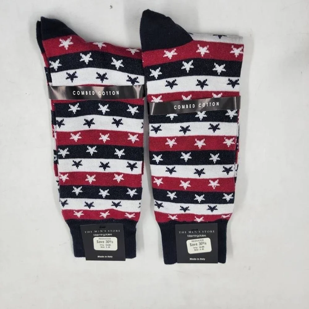 The Men's Store at Bloomingdale's 2 Pairs Stars & Stripes Socks 10-13 Navy Multi